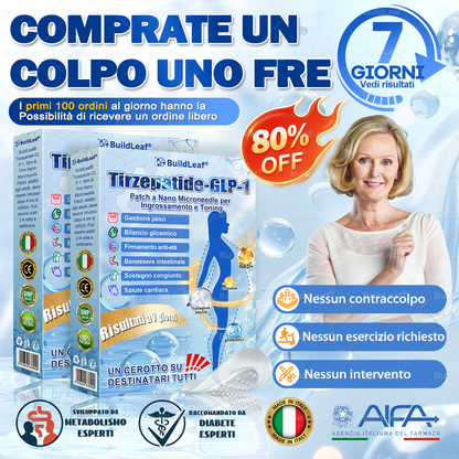 Clinicamente testato · Cerotto a microaghi nano BuildLeaf® Slim & Firm con Moringa, Omega-3, Peptidi di Collagene, NAD e NMN per obesità, salute cardiovascolare, diabete, apnea notturna, articolazioni, pelle e anti-età.