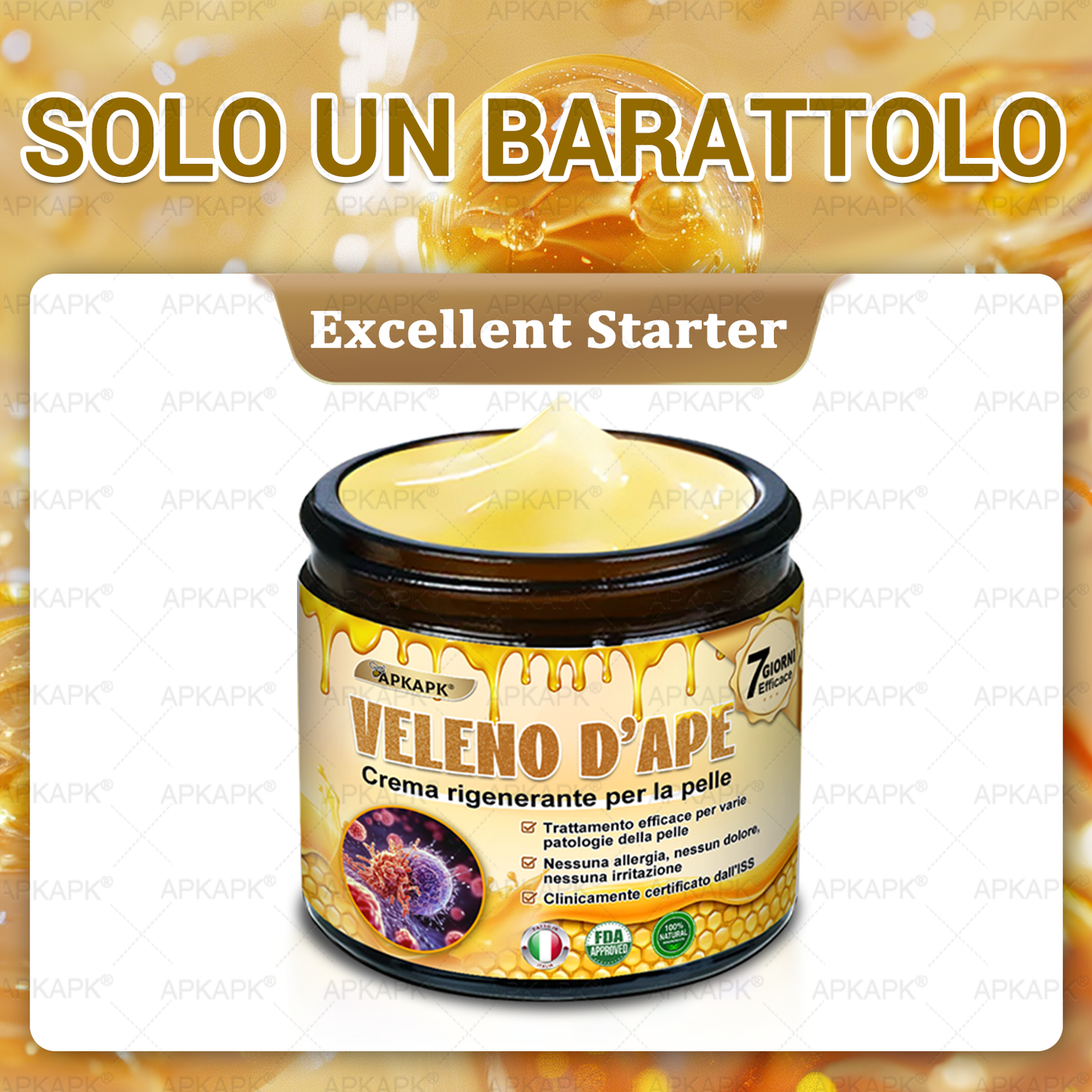Prodotto e spedito in Italia 🫧 𝖠𝖯𝖪𝖠𝖯𝖪® Crema Ripristino Pelle al Veleno d'Api
