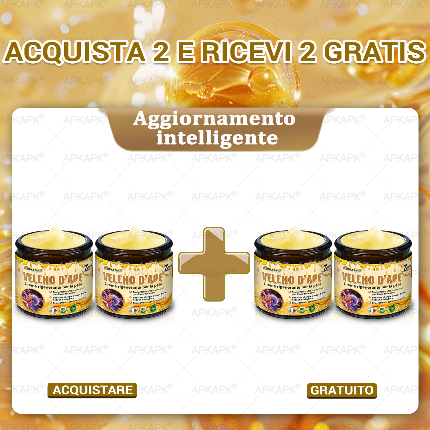 Prodotto e spedito in Italia 🫧 𝖠𝖯𝖪𝖠𝖯𝖪® Crema Ripristino Pelle al Veleno d'Api