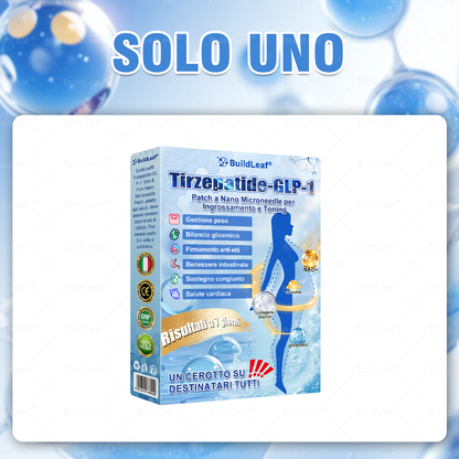 Clinicamente testato · Cerotto a microaghi nano BuildLeaf® Slim & Firm con Moringa, Omega-3, Peptidi di Collagene, NAD e NMN per obesità, salute cardiovascolare, diabete, apnea notturna, articolazioni, pelle e anti-età.