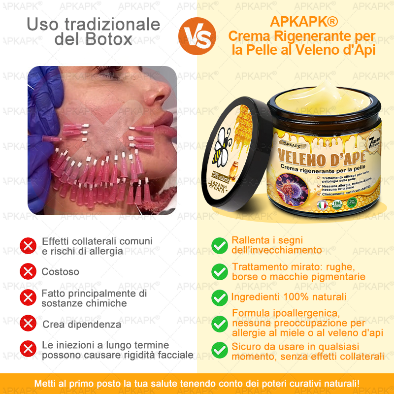 Prodotto e spedito in Italia 🫧 𝖠𝖯𝖪𝖠𝖯𝖪® Crema Ripristino Pelle al Veleno d'Api
